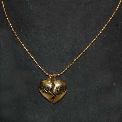 "Two Pieces of Heart Pendant with Chain - 174-1 (Estelle) - Click here to View more details about this Product